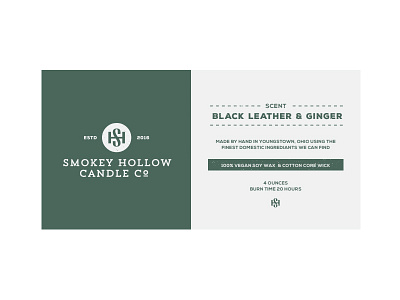 Smokey Hollow Candle Label candle label