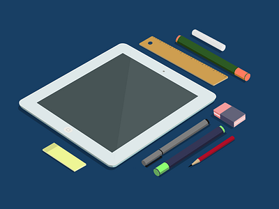 Illustration illustration ipad objects stationary