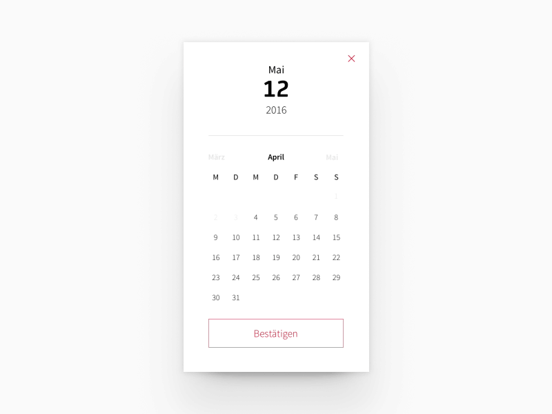 Calendar Widget app calendar cobe interface ios mobile munich münchen ui user interface ux