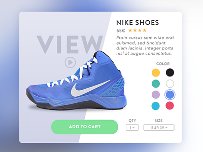 Nike card concept design ecommerce nike run shoes shopping sport ui