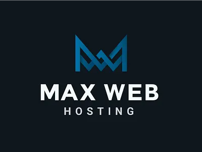 Logo for Max Web Hosting blue digital letter logo mark mw shadow web