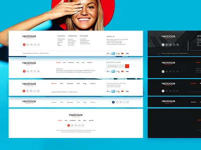 Multicolor UI Kit - Footers color e commerce fashion footers multicolor product shop ui ui kit ux