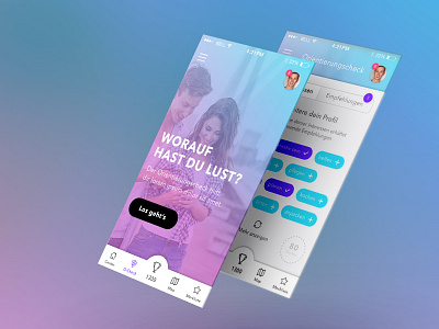 Mobile App UI Design app bar design gamification gradient ios labels mobile tab tags ui