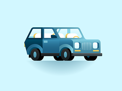 Vroom Vroom! car gradient gremlin spot illustration