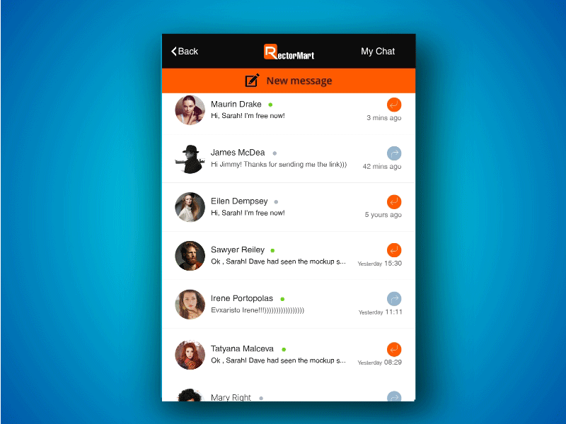 Chatting Screen - GIF ( Animation ) apps chat contacts ios mobile social