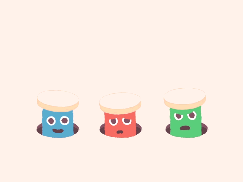 Whac-A-What? angry colors happy hole jump kawaii monster scared