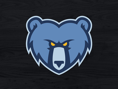 Memphis Grizzlies Redesign Concept animal basketball bear grizzly head heart logo mascot memphis nba sports wild