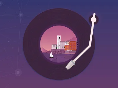 Mojotic Festival 16 building festival illustrator italy mojotic mojotic festival 16 music panorama sea sestri levante sunset vinyl