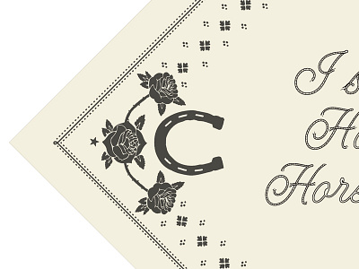 Hard Luck Bandana bandana cowboy horseshoe roses western
