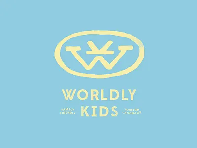 Worldly Kids / concept 02 brand childlike icon identity letterforms logo playful tribal wk worldly kids