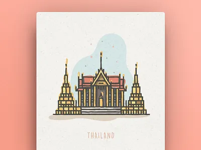 World Icons - Thailand icons illustration monuments temple thailand world icons