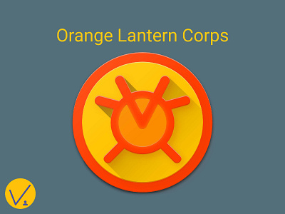 Orange Lantern Material Icon avarice comics dc graphic design icon material design orange lantern superhero