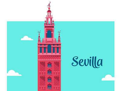 Sevilla españa giralda illustration ilustración retro sevilla spain vectorial