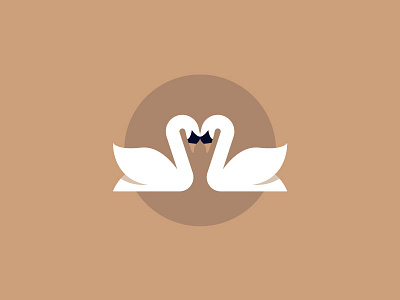 Icon design affection flat icon simple swans