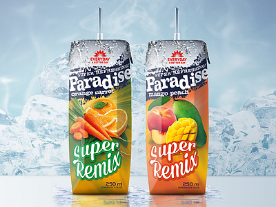 Paradise Remix - Packaging Design beverages color creative design fruit graphic graphic design juice package packaging packaging design