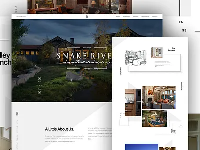 Snake River Interiors architecture clean design grid interior interior design minimal monochrome steeze typography web design white space