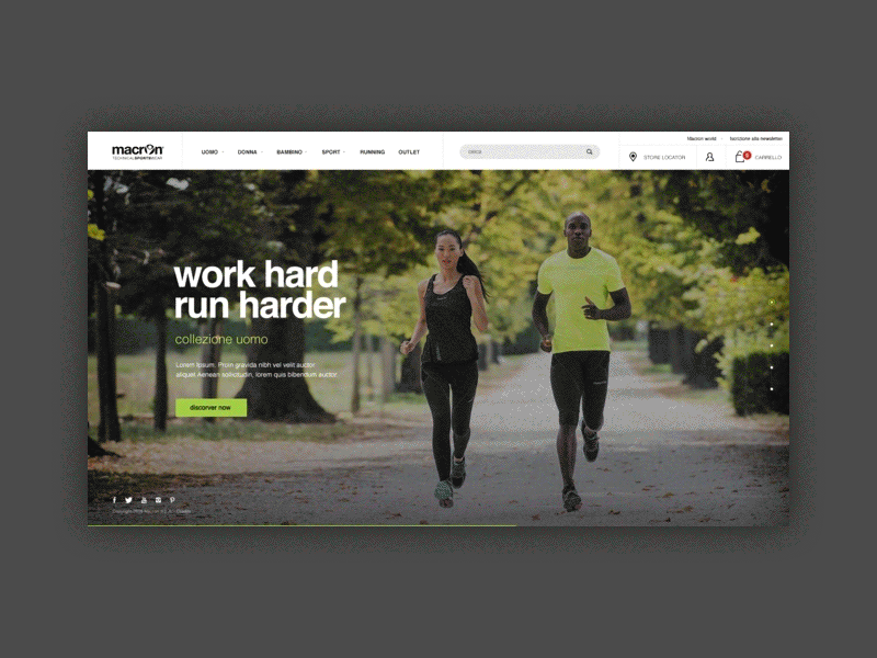 Macron Running animation macron running slider sport transition webdesign website