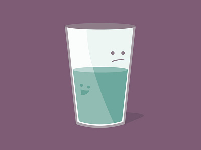 Half of a Glass cartoon cute fun illustration vector