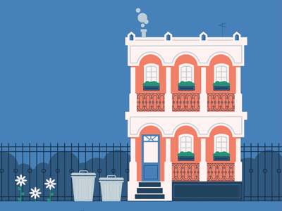 New Orleans Garden District after effects fence french quarter gif house illustration illustrator new orleans