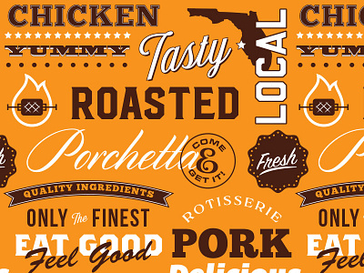 Rotisserie Pattern florida food truck pattern pattern design porchetta rotisserie