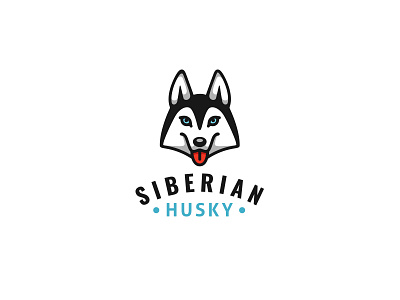 Siberian Husky brand identity cute dog illustration kreatank logo design mark playful puppy siberian husky sweet vector wolf zoo