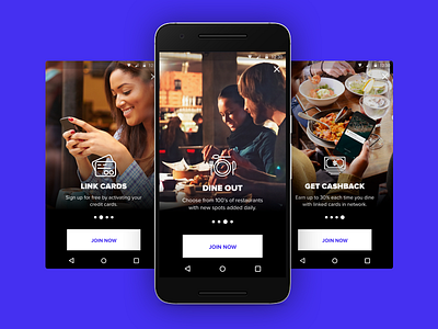 Android Onboarding Experience android cash creditcards dineout food livingsocial mobile native nexus onboarding photography restaurantsplus