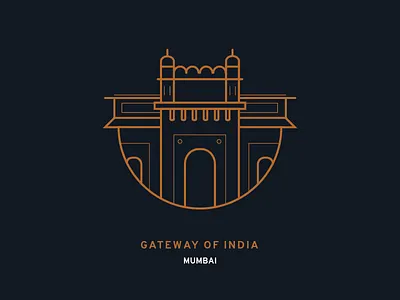 Mumbai gateway of india icon incredible india minimal design mumbai tourism
