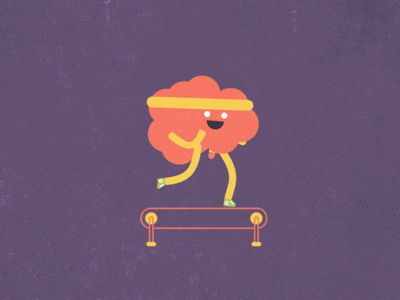 Run Brainy Run! 2d animation animation brain character gif loop motion graphics