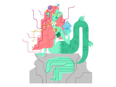 Mermaid character design fantasy illustration mermaid vector