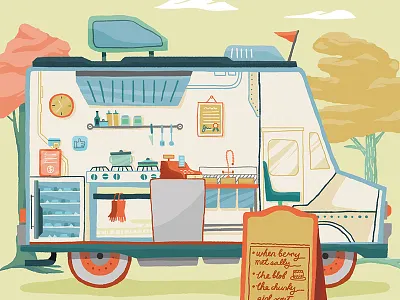 Food Truck food food truck menu park pots tree