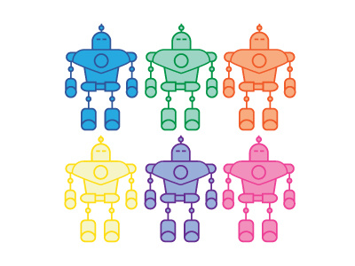 Lunch Time Robots illustration