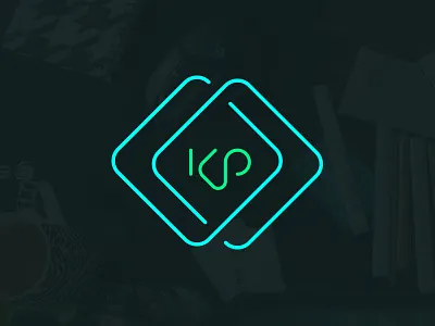 Personal Logo clean connected flow geometric initials k kp link. layers logo neon p simple