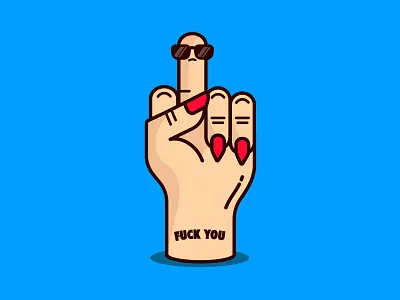 Fuck you bad fuck hands illustration middlefinger sunglasses vector