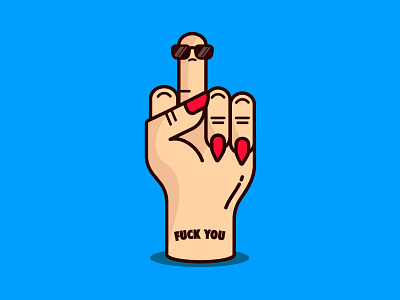 Fuck you bad fuck hands illustration middlefinger sunglasses vector