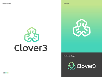 Clover3 Logo Design ai app icon blockchain branding clover fintech green innovation ireland leaf logo logodesign minimal modern saas simple logo software startup brand identity sustainability symbol