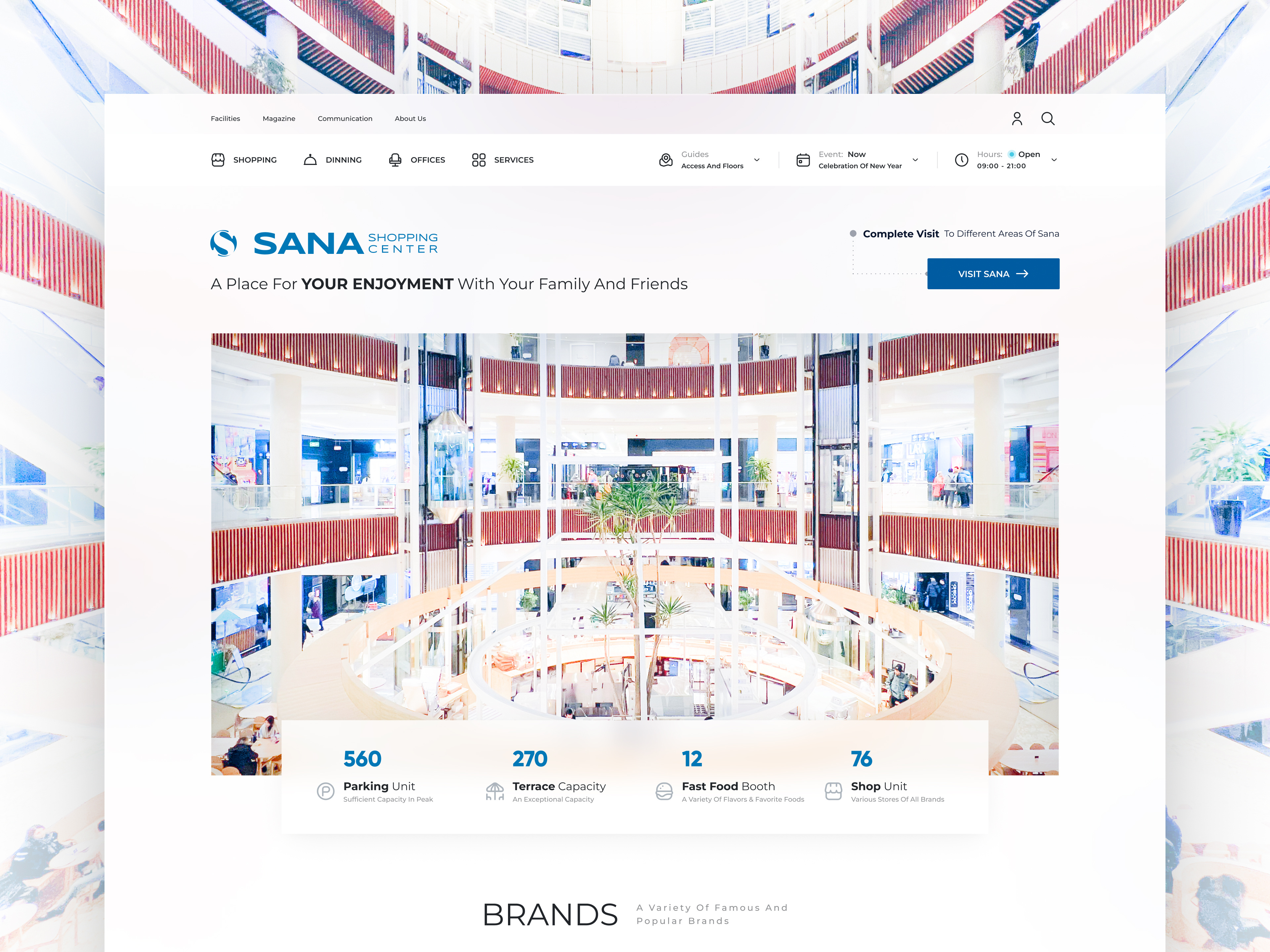 SANA Shopping Center | Product Design | Case Study benchmark case study component design system discovery landing page mall pages product design responsive sana shopping center timeline ui ui design user interface wireframe