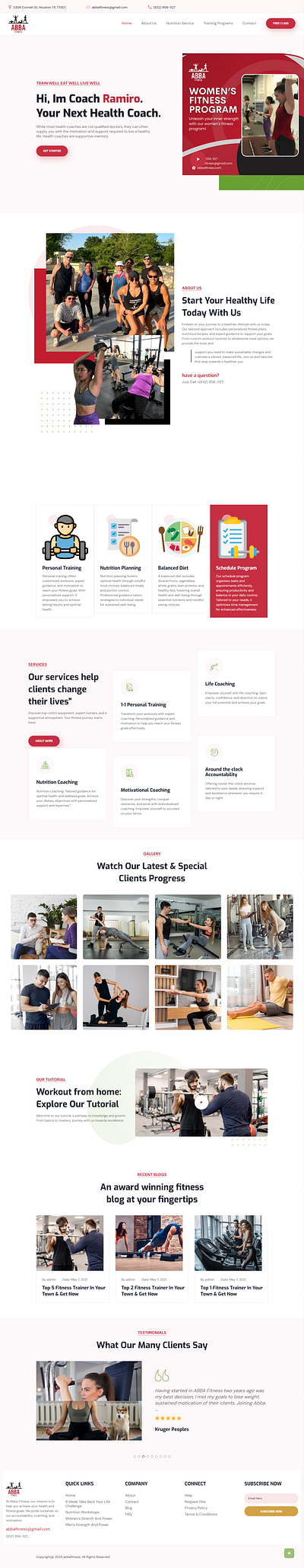 Abba Fitness Gym Design branding ui website design