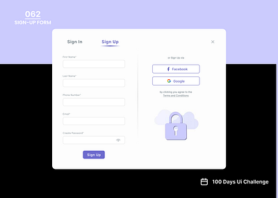 Daily UI Challenge Day 62 - Prompt: Sign up form ui