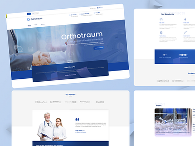 Orthotraum UI / UX Design Distributor of Medical Devices branding design graphic design illustration logo ui ui ux design ui design ux ux design