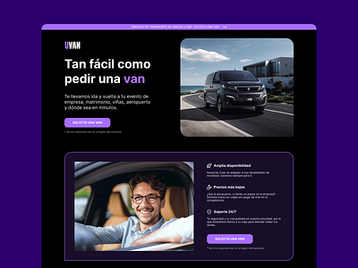 Uvan – Ride for Events design landing ui ux website