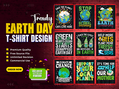 Trendy Earth Day T-Shirt Design