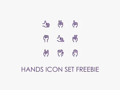 Hands Icon Set gesture hands like luck palm peace point rock spock