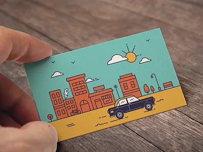 card illustration for Mumbai's Kaali peeli taxi drivers colorfull illustration mumbai taxi vector