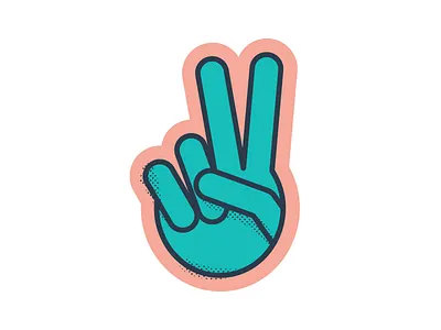Two Up hand illustration peace texture vector