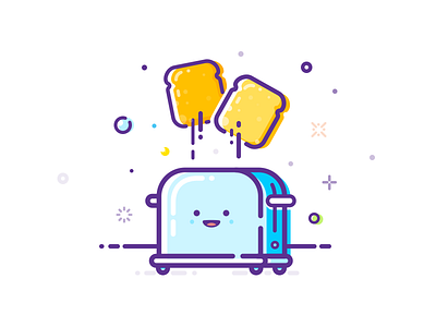 Happy toaster! bread food happy illustration kitchen mbe pro art pro art toast toaster