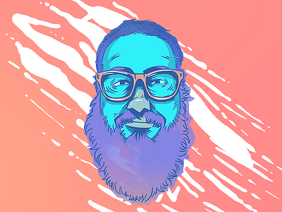 ICH bearded character face glasses hardcore illustration portrait punk thezeta