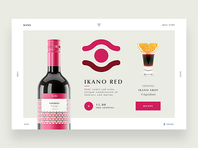 Red Wine flat ikano red typography ui ux wine