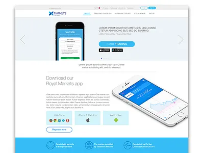X-markets Software provider binary digital gambling mobile responsive surprices trade trading ui user center design ux web