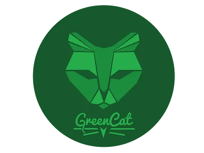 Greencat logo cat green illustrator logo