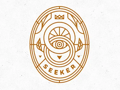 Seeker badge crown emblem eye feather leaf rings seek seeker